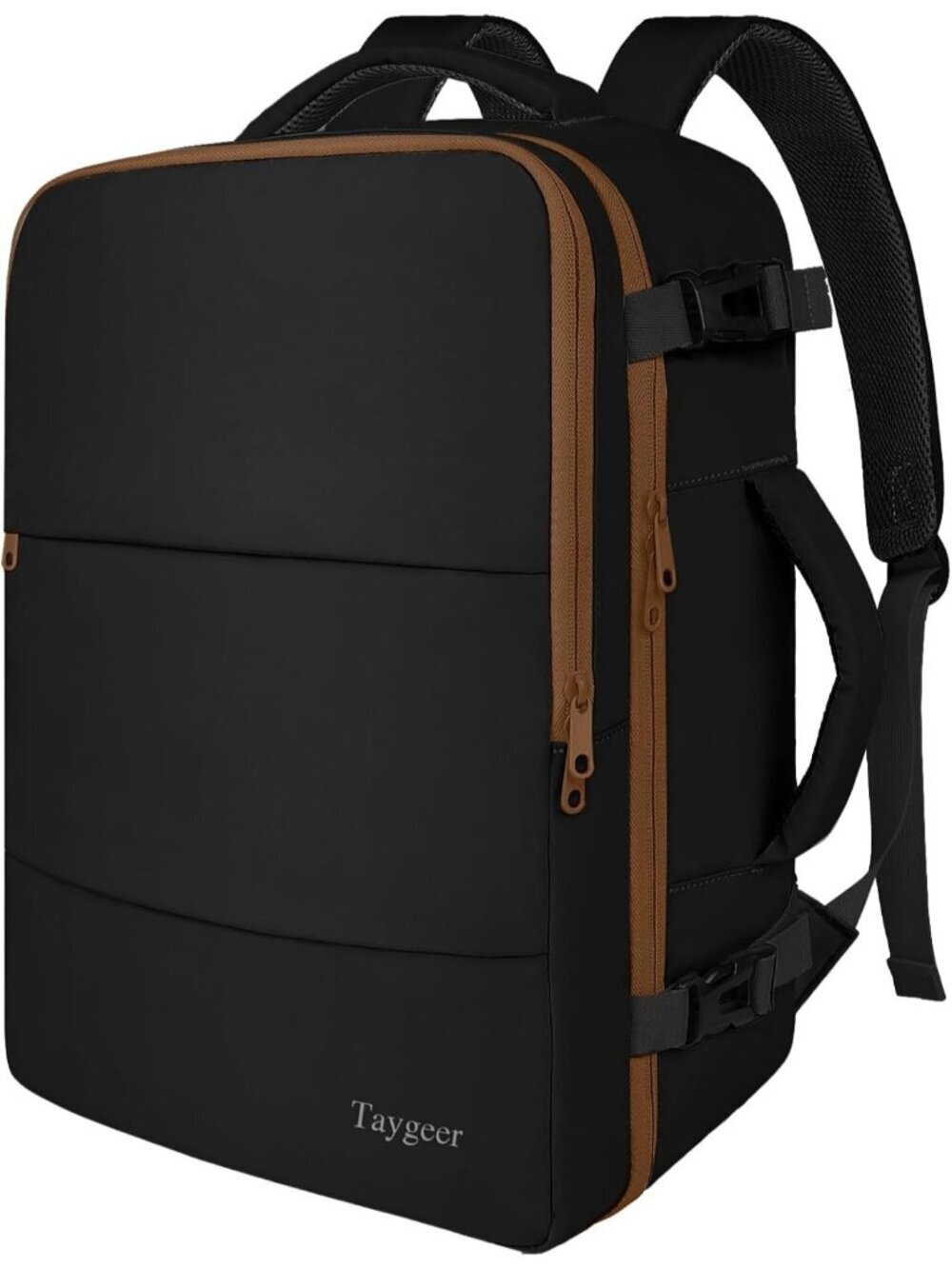 Women's Blackkhaki15.6inch Laptop Mochila Flight Approved Daypack with Pocket